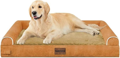 Large Dog Bed Orthopedic Washable: Beds Bolster XL Bed Medium Large Dogs Egg Crate Foam Couch Sofa Waterproof with Removable Cover