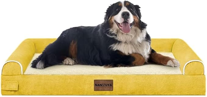 Large Dog Bed Orthopedic Washable: Jumbo Dog Bed Bolster Extra Large Dogs Egg Crate Foam Sofa Couch Waterproof Removable Cover