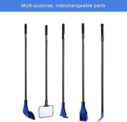 Aquarium Cleaning Tool Set, Fish Tank Cleaner Kit Tools with Handle, Seaweed Scraper, Fishing Net, Sponge Brush, Wall Brush- 5 in 1 & Fish Tank Gravel Cleaner