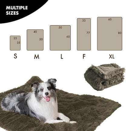 gogobunny Waterproof Plush Long Faux Fur Pet Throw Blanket Ultra Soft Fluffy Bed Couch Cover Washable (33x77 Inch 1), Stone)