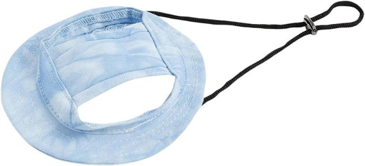 Generic Tie Dye Dog Hat with Ear Hole Round Brim Dog Puppy Cat Sun Hat Bucket Hat Outdoor Sun Protection Pet Caps for Small Medium Cats Dogs Kitten Mint Blue Large