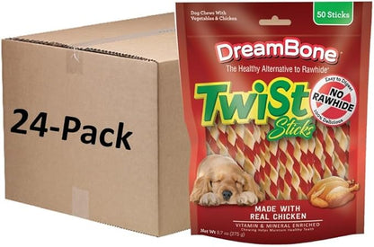 DreamBone Twist Sticks, Treat Your Dog to a Chew Made with Real Chicken and Vegetables