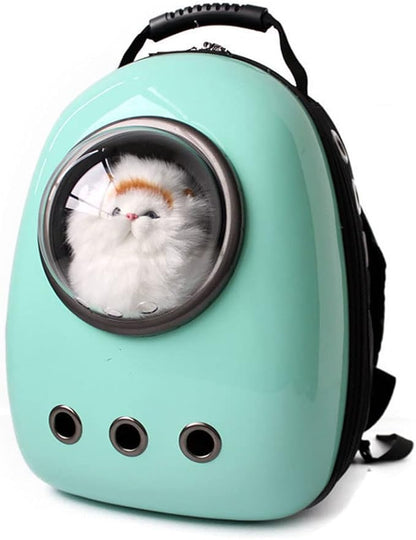 Pet Travel Carrier, Cat Dog Dome Space Capsule Bubble Backpack, Portable Waterproof Breathable Knapsack for Hiking, Traveling (Green 1)