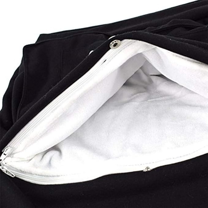 jessie Womens Pouch Hoodie Big Kangaroo Little Pet Dog Cat Carrier Sweatshirts (Black