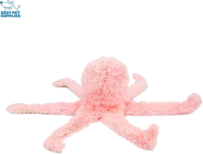 Best Pet Supplies OctoMutant Crinkle Plush Dog Toys for Interactive Play, Puppy and Senior Indoor Play, Colorful Octopus Toy Shape, Soft Head Stuffing, Cute and Cuddly - Pink