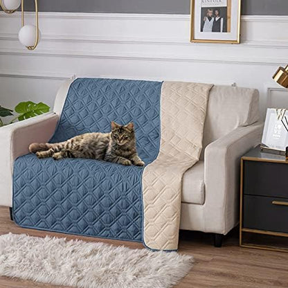 RBSC Home Waterproof Blanket Dog Bed Cover Non Slip Large Sofa Cover Incontinence Mattress Protectors for Pets Dog Cat (102x82, BlueGrey)