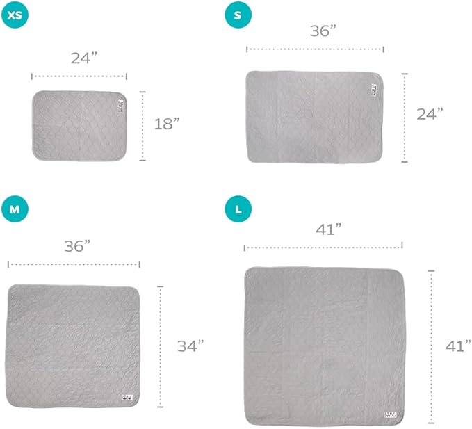 Pet Parents® Pawtect® Pads Grey Washable Pee Pads for Dogs 2pack Reusable 41"x41"