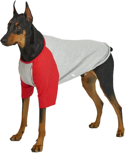 Dog Shirt for Small and Large Dogs Raglan Cotton T-Shirts Soft Breathable Dog Shirts pet Clothes Gray Series (X-Large