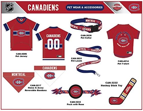 NHL Montreal Canadiens Tee Shirt for Dogs & Cats, Large. - Are You A Hockey Fan? Let Your Pet Be An NHL Fan Too!