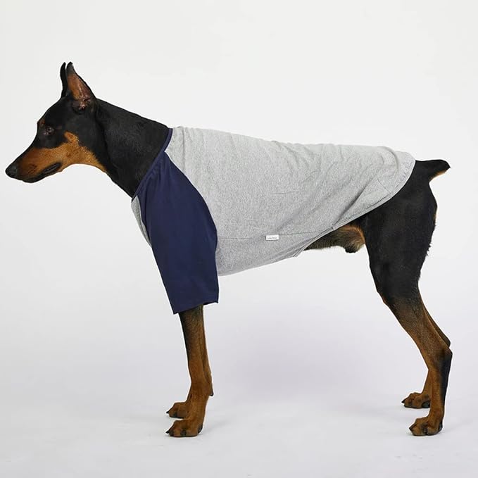Dog Shirt for Small and Large Dogs Raglan Cotton T-Shirts Soft Breathable Dog Shirts pet Clothes Gray Series (4X-Large