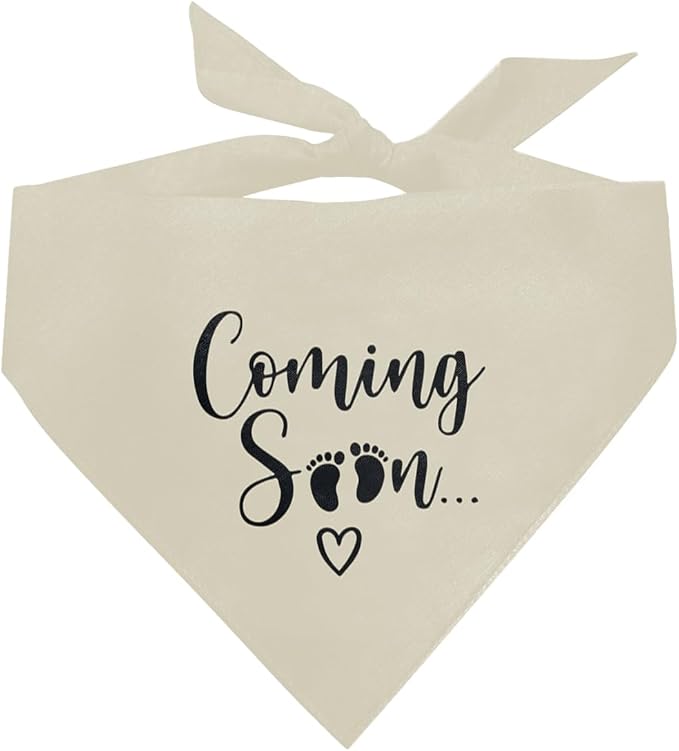 Coming Soon Dog Bandana, Apricot Gray Dog Bandana, Baby Announcement Dog Bandana, Pet Dog Triangle Scarf, Pet Dog Scarf Accessories, Gift for Dog Lover, Dog Bandana for Small Medium Large Dogs (D35)