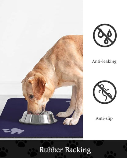 Pet Feeding Mat-Absorbent Dog Mat for Food and