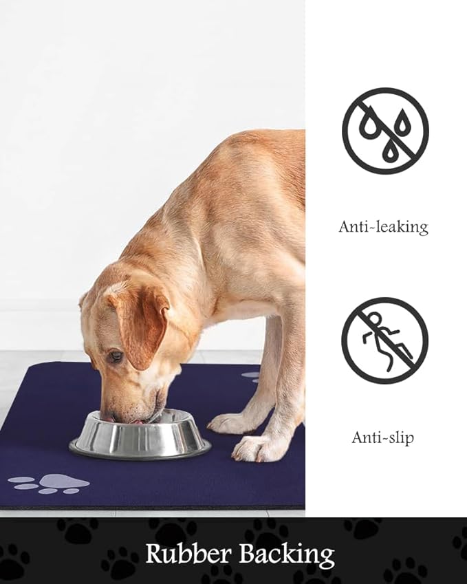 Pet Feeding Mat-Absorbent Dog Mat for Food and