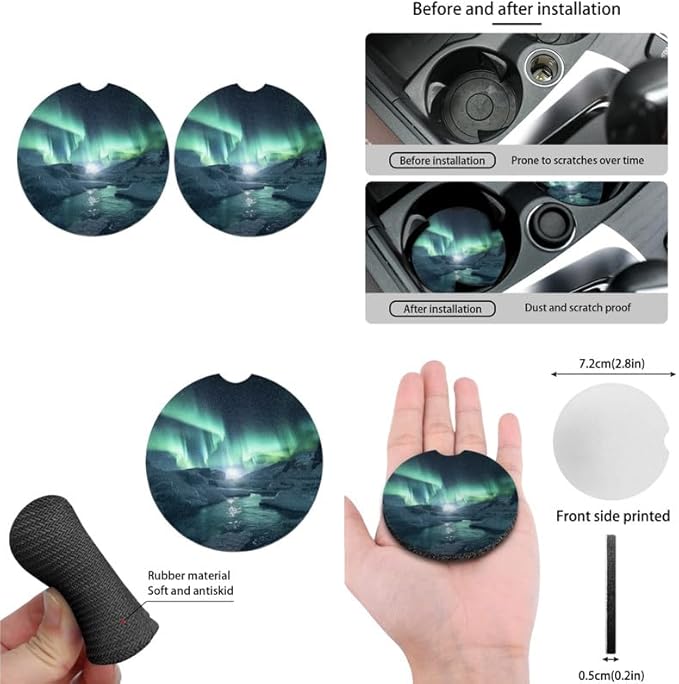 Turquoise Aurora Car Seat Covers Galaxy Painting Set