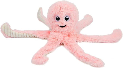 Best Pet Supplies OctoMutant Crinkle Plush Dog Toys for Interactive Play, Puppy and Senior Indoor Play, Colorful Octopus Toy Shape, Soft Head Stuffing, Cute and Cuddly - Pink