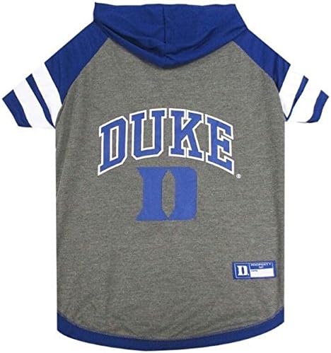 NCAA Duke Blue Devils Hoodie for Dogs & Cats, Small Collegiate Licensed Dog Hoody Tee Shirt. Sports Hoody T-Shirt for Pets. College Sporty Dog Hoodie Shirt.