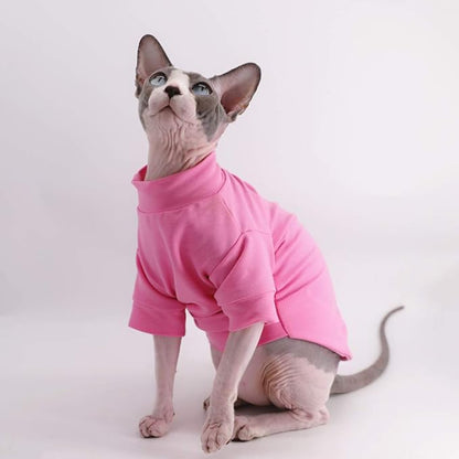 Sphynx Hairless Cat Cotton Tshirts Pet Clothes (8.8-11 lbs),