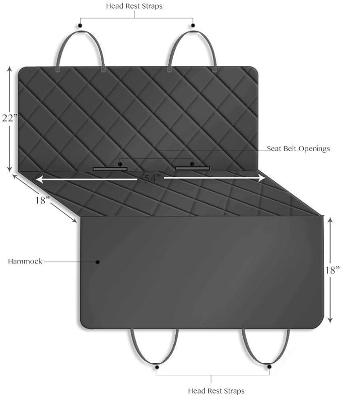 MEKBOK Dog Seat Cover Car ，Seat Cover 100% Waterproof 600D ，Heavy