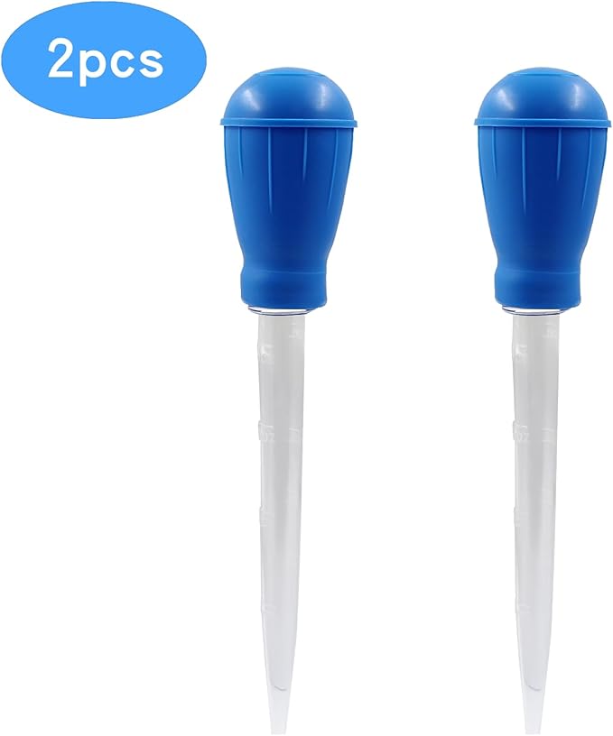 BokWin 2 Pcs Manual Fish Tank Cleaner 30ml Aquarium Suction Cleaner Fish Tank Waste Straw Remover(Blue)