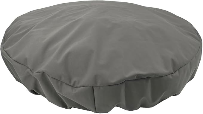 Canvas Round Dog Bed Cover Waterproof 36 Inch Grey