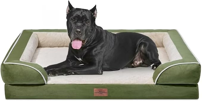 XXL Orthopedic Dog Bed for Extra Large Dogs, Orthopedic Foam Dog Beds Washable, Waterproof Dog Sofa Bed with Removable Cover & Non-Slip Bottom(XX-Large,Light Green)