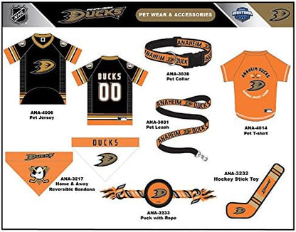 NHL Anaheim Ducks Tee Shirt for Dogs & Cats, Medium. - Are You A Hockey Fan? Let Your Pet Be An NHL Fan Too!