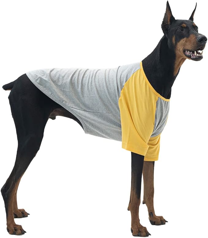 Dog Shirt for Small and Large Dogs Raglan Cotton T-Shirts Soft Breathable Dog Shirts pet Clothes Gray Series (X-Large