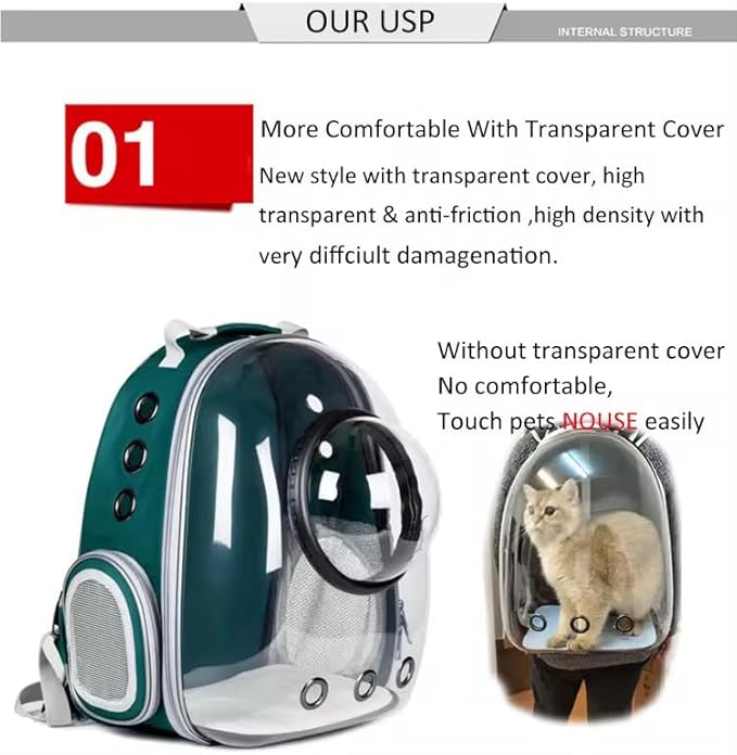 Puppy cat Backpack Bubble, cat Carrier, pet Backpack Carriers, Bubble Space Capsule Kitten cat Puppies Weight About 16.5 lb, Designed for Travel, Camping,Outdoor (Pink)