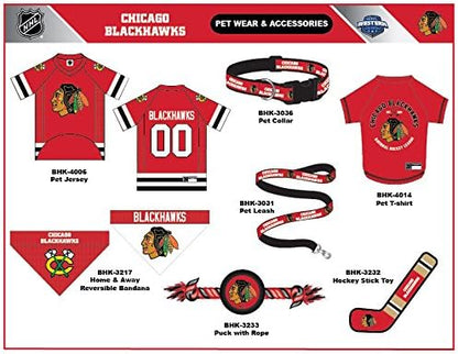 NHL Chicago Blackhawks Tee Shirt for Dogs & Cats, Medium. - Are You A Hockey Fan? Let Your Pet Be An NHL Fan Too!