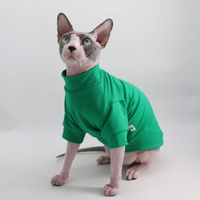 Sphynx Hairless Cat Cotton Tshirts Pet Clothes (3.3-5 lbs),
