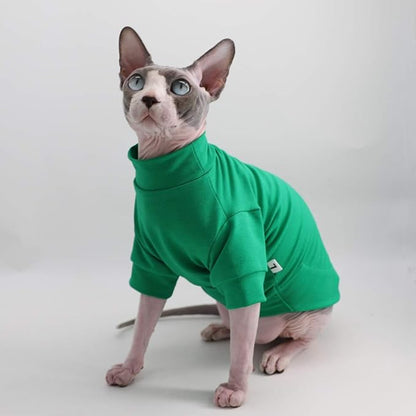 Sphynx Hairless Cat Cotton Tshirts Pet Clothes (8.8-11 lbs),