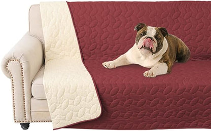 Ameritex Pet Bed Cover Dog Bed Blanket for Sofa and Furniture Waterproof New Pattern Design (68x82 Inch, Burgundy)