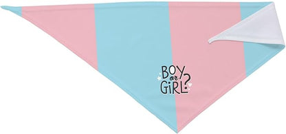 He Or She What Will It Be? Gender Reveal/Baby Announcement Dog Bandana,Pet Neckerchief for Pets Daily Wear Photo Prop Party Supplies (boy or Girl-1)