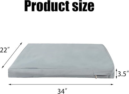 Waterproof Dog Bed Cover,Dog Crate Pad Cover with Zipper,Oxford Dog Bed Sheets,Pet Bed Cover Hair Easy to Remove,Dog Bed Covers Replacement Washable (Gray #1, 34 * 22 * 3.5inch)