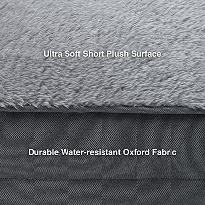 Orthopedic Dog Bed Waterproof Deluxe Plush Dog Beds with Removable Washable Cover Anti-Slip Bottom Pet Sleeping Mattress for Large 17 x 12 inch,
