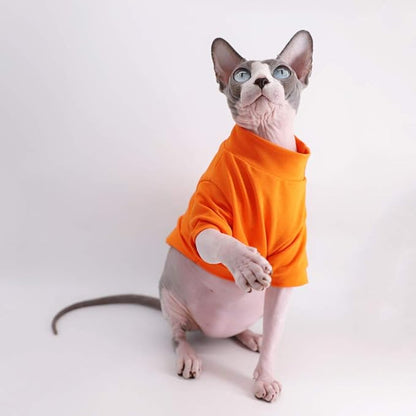 Sphynx Hairless Cat Cotton Tshirts Pet Clothes (8.8-11 lbs),