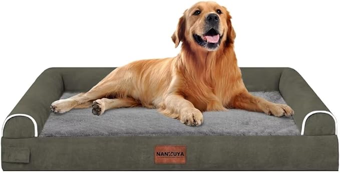 Large Dog Bed Orthopedic Washable: Beds Bolster XL Bed Big XLarge Dogs Memory Foam Couch Sofa Waterproof with Removable Cover