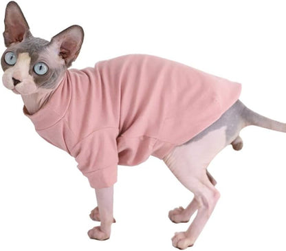 Sphynx Hairless Cat Cotton Tshirts Pet Clothes (8.8-11 lbs),