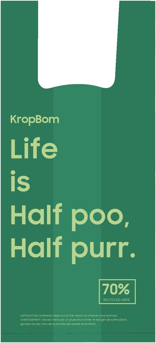 125 Count Cat Poop Bags with Handles 70% Recycled