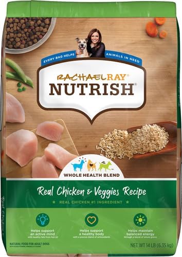 Rachael Ray Nutrish Premium Natural Dry Dog Food, Real Chicken & Veggies Recipe, 14 Pounds