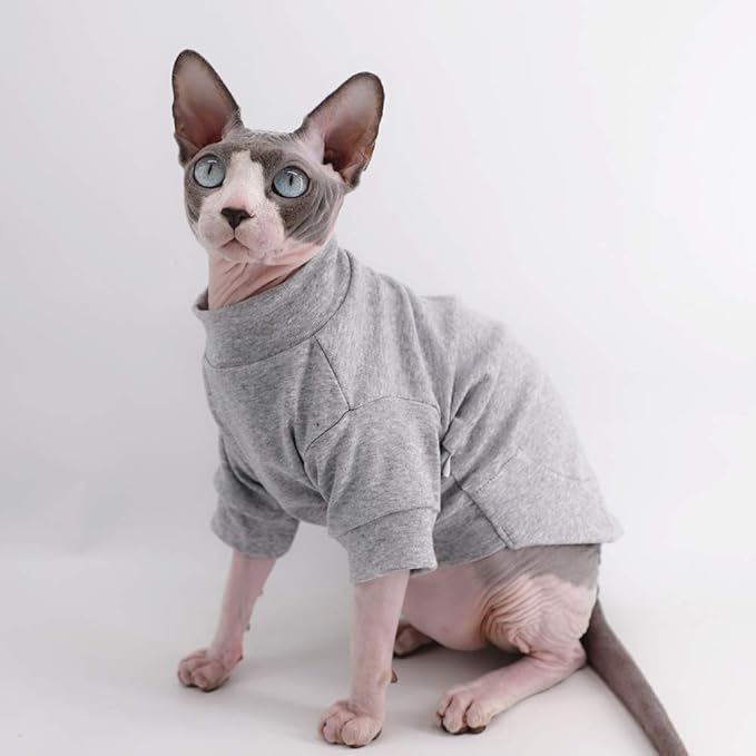 Sphynx Hairless Cat Cotton Tshirts Pet Clothes (8.8-11 lbs))