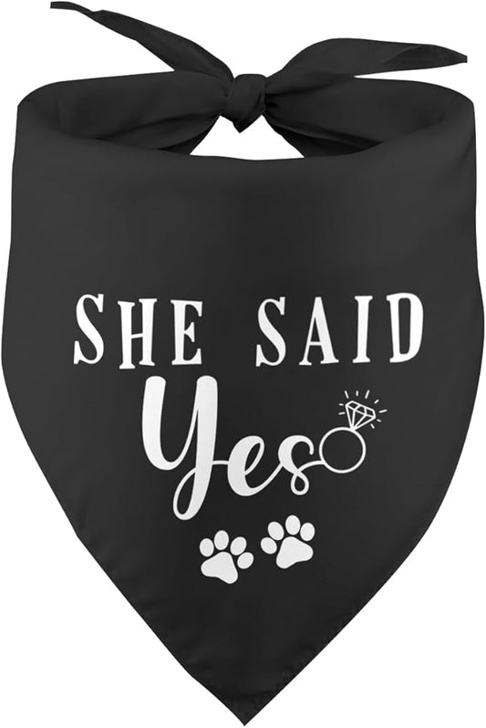 She Said Yes Dog Bandana Wedding Engagement Dog Bandana Proposal Ideas Happy Engagement Gifts Ideas Dog Wedding Engagement Bandana Announcement Pet Accessories for Dog Lover