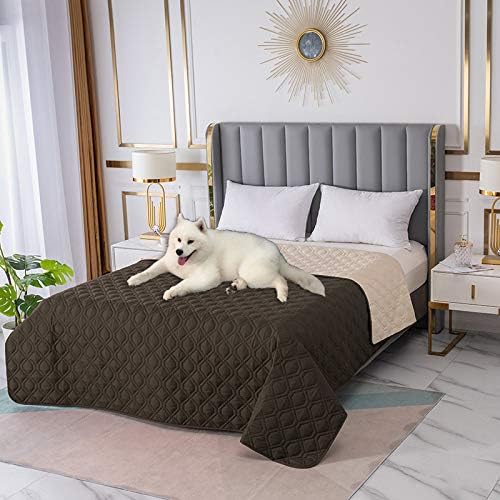 RBSC Home Waterproof Blanket Dog Bed Cover Non Slip Large Sofa Cover Incontinence Mattress Protectors for Pets Dog Cat (8682COFFEE)