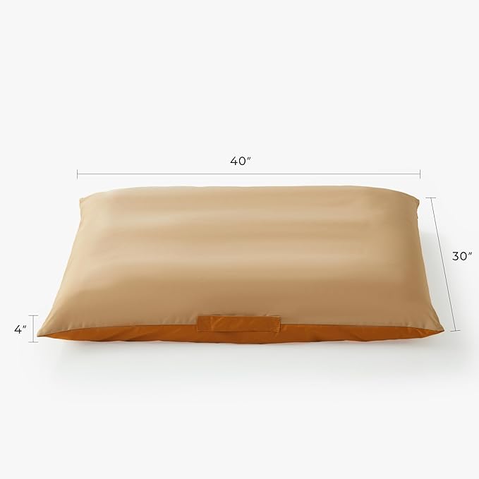 Allisandro Outdoor Dog Bed Pet Pad Tough Pet Pillow with Removable Cover, Scratch and Water Resistant, Orange/Light Brown, 40 X 30 X 4 Inches