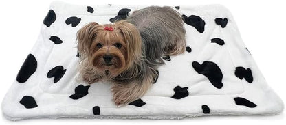 Klippo Double Layered Ultra Plush Dog/Puppy Blanket/Mat/Padding/Cover/Throw/Spread (Moo Cow, Small)