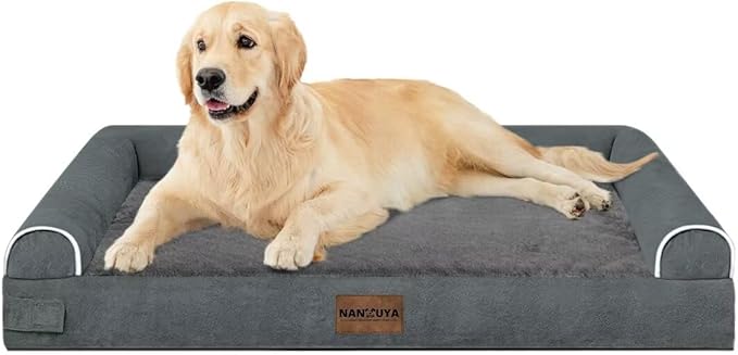 Large Dog Bed Orthopedic Washable: Jumbo Dog Bed Bolster Extra Large Dogs Egg Crate Foam Sofa Couch Waterproof Removable Cover