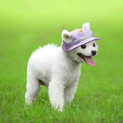 Leconpet Princess Pet Hat Dog Caps Hats with Neck Strap Adjustable Comfortable Ear Holes for Small Medium Dogs in Outdoor Sun Protection (L