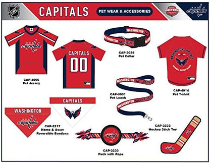 NHL Washington Capitals Tee Shirt for Dogs & Cats, X-Small. - Are You A Hockey Fan? Let Your Pet Be An NHL Fan Too!