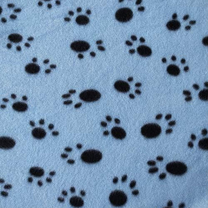 Pet Dog Cat Puppy Kitten Soft Blanket Doggy Warm Bed Mat Paw Print Cushion (Blue)