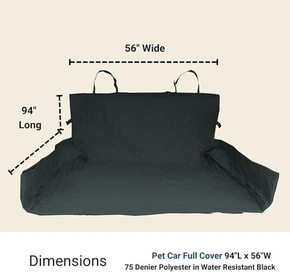 Formosa Covers Deluxe Quilted and Padded Dog Car Back Seat Cover with Non-Slip Back Best for Car Truck and SUV 56"x94", Black